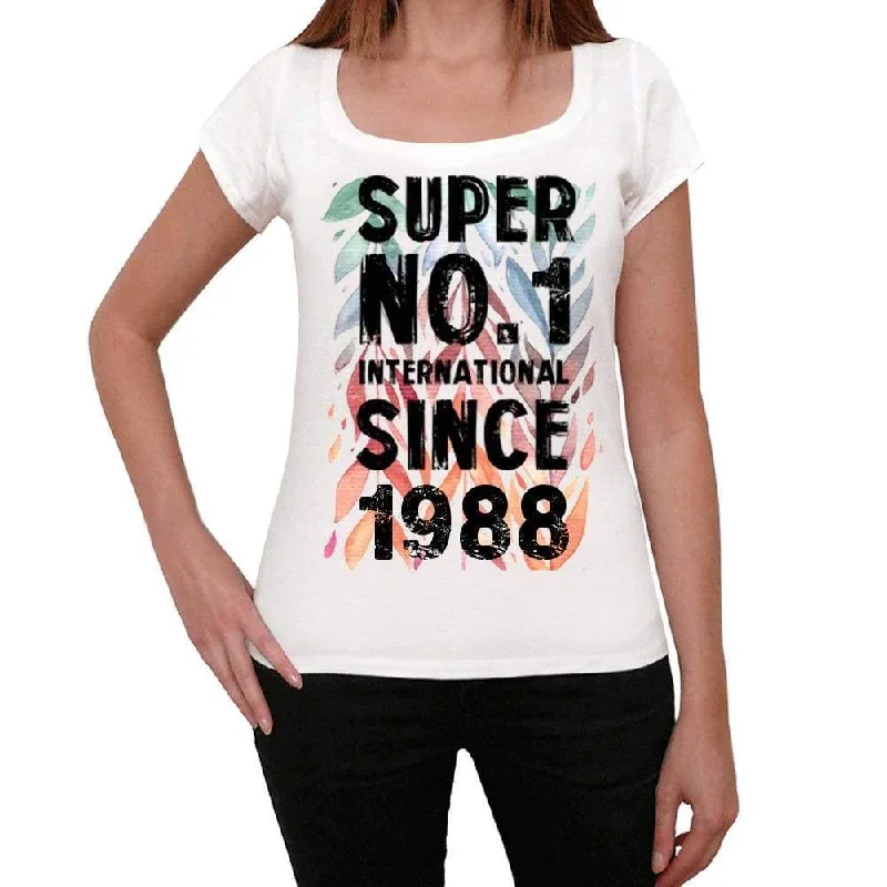 1988, Super No.1 Since 1988 Women's T-shirt White Birthday Gift 00505