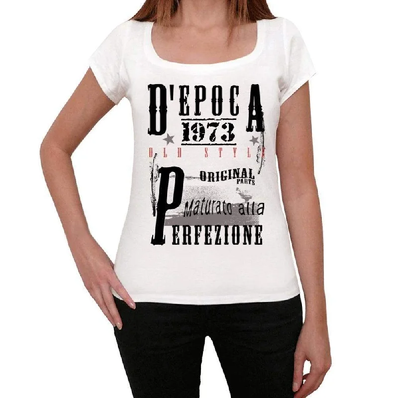 Aged To Perfection, Italian, 1973, White, Women's Short Sleeve Round Neck T-shirt, gift t-shirt 00356