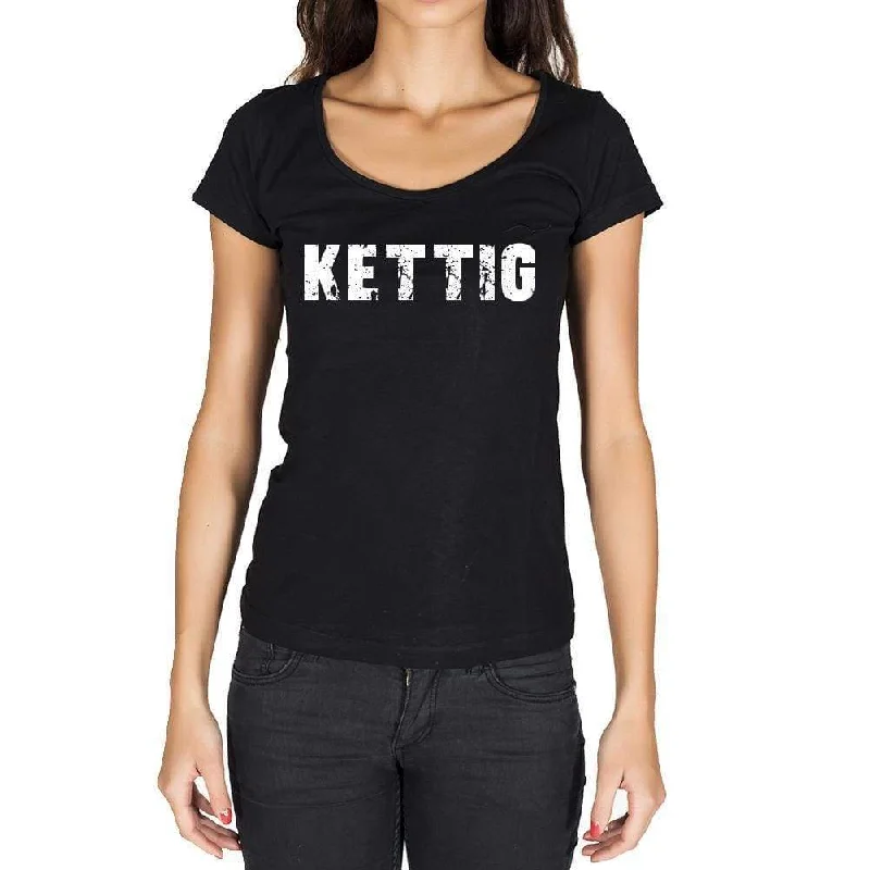 kettig, German Cities Black, Women's Short Sleeve Round Neck T-shirt 00002