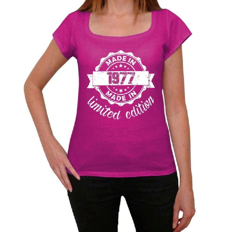 Made in 1977 Limited Edition Women's T-shirt Pink Birthday Gift 00427