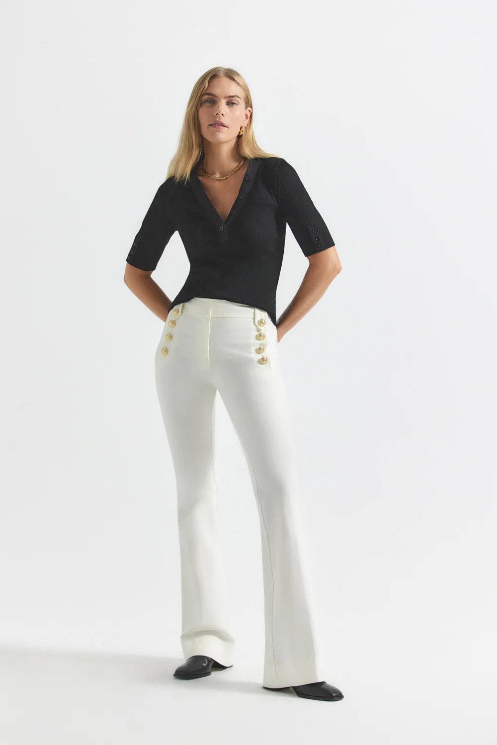 Robertson Flare Trousers - Soft White