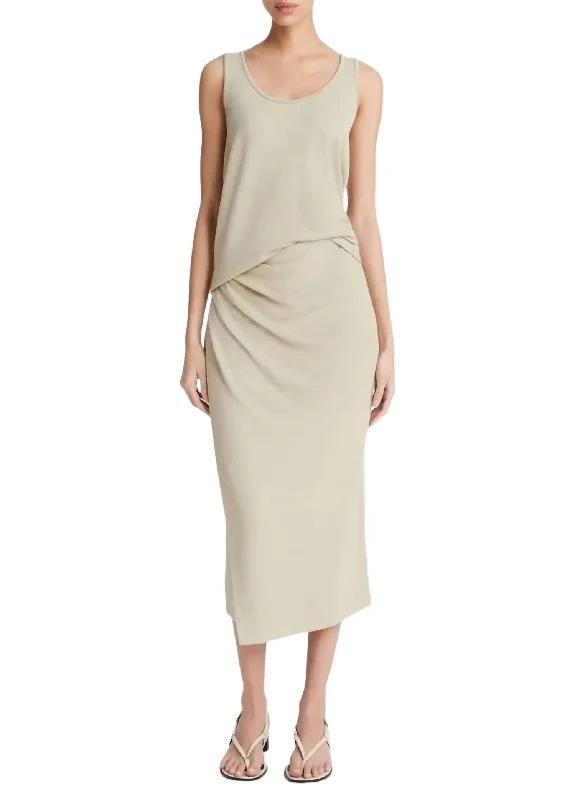 Side Drape Skirt In Sepia