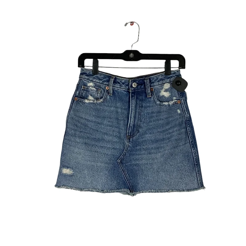 Skirt Mini & Short By Abercrombie And Fitch In Blue Denim, Size: 2