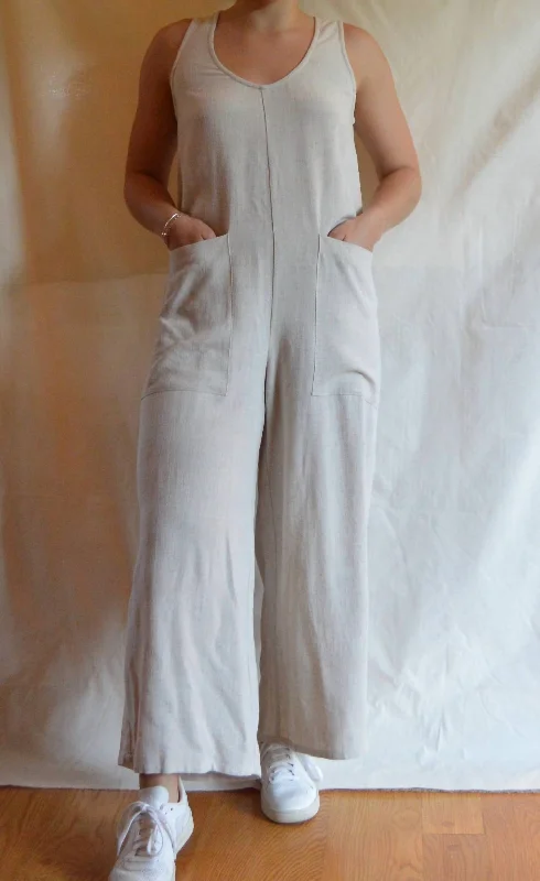 Linen Remy Jumpsuit In Natural