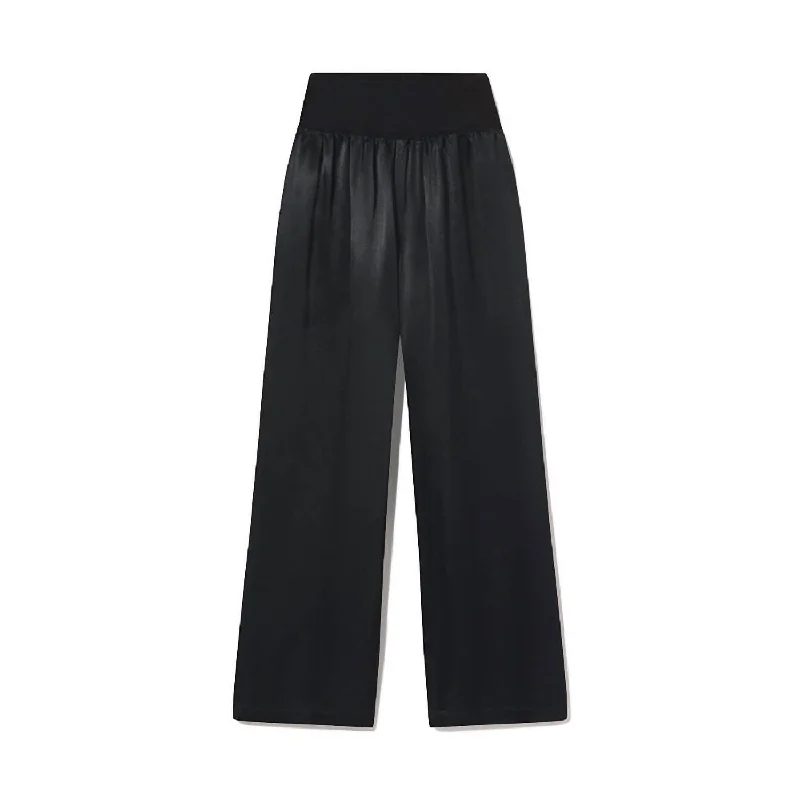 Lola Satin Pant In Black