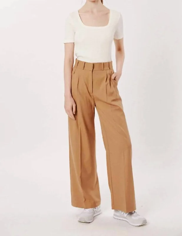 Multi Tailored Pants In Camel