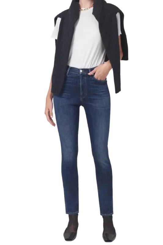 Olivia High Rise Slim Jeans In Morella