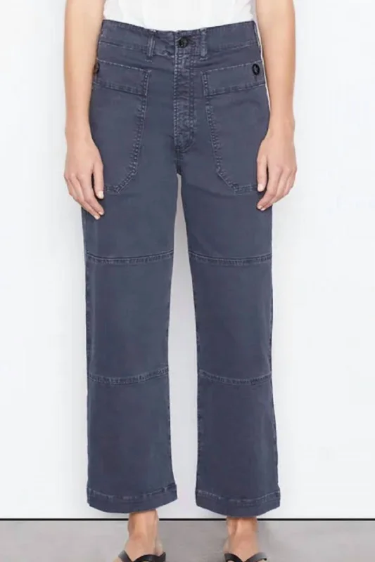 Oversized Pocket Utility Pant In Washed Navy