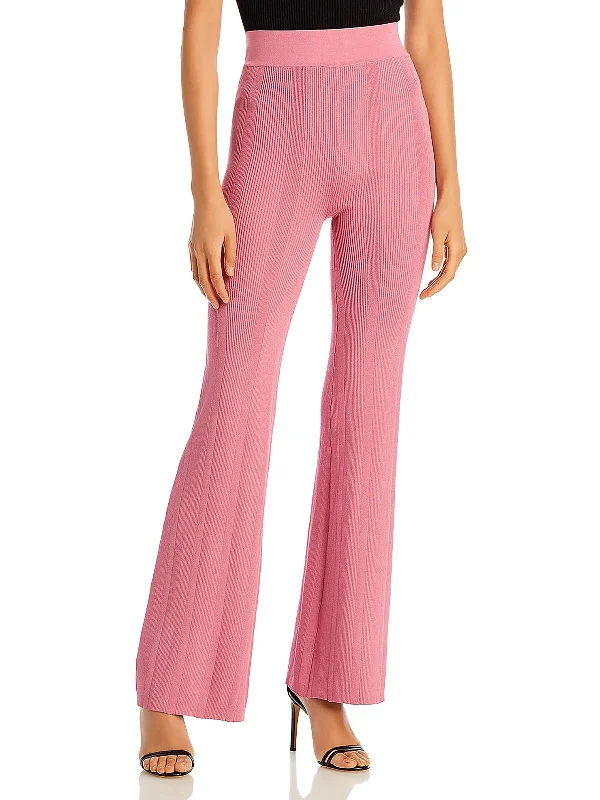 Womens High Rise Stretch Flared Pants