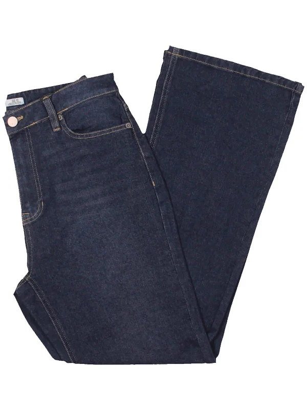 Womens Knit Denim Flared Jeans