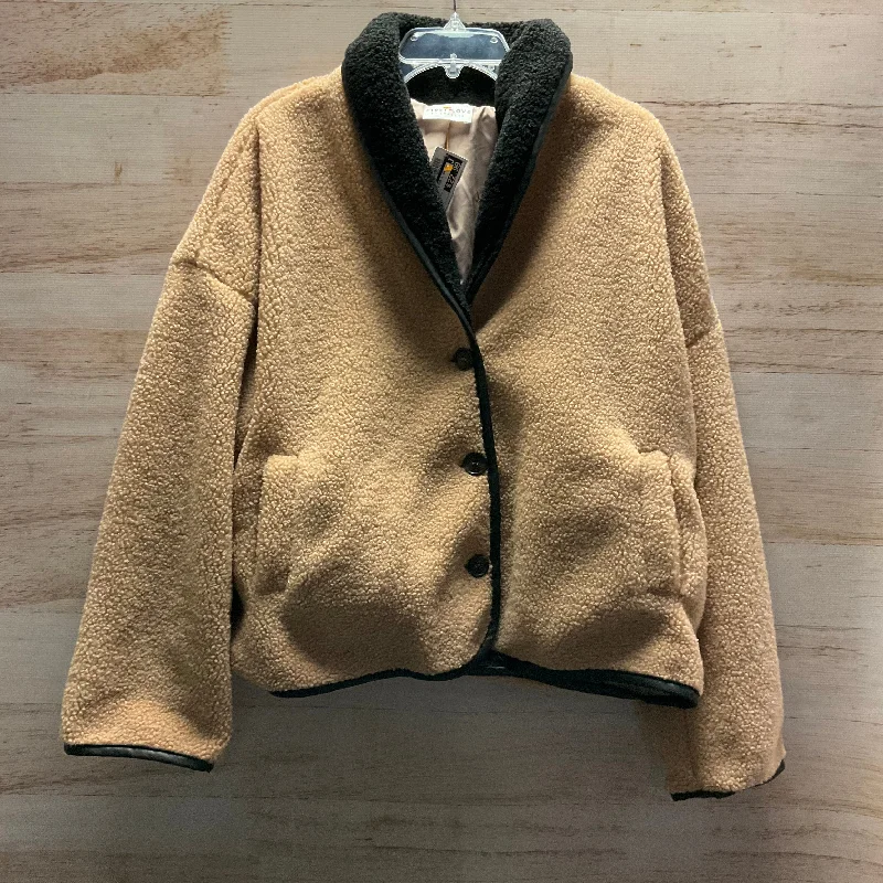 Jacket Faux Fur & Sherpa By First Love In Brown, Size: L