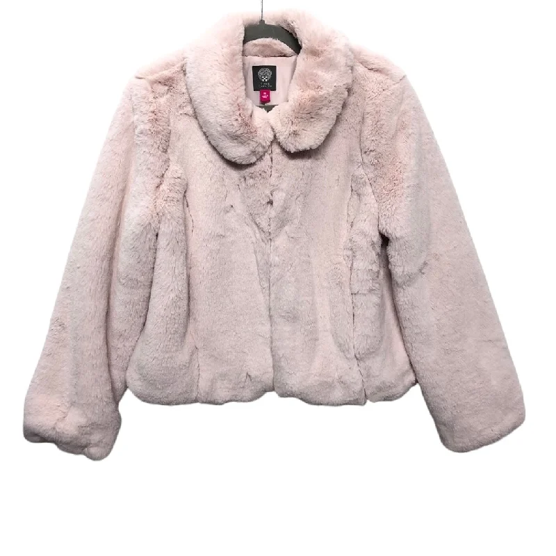 Jacket Faux Fur & Sherpa By Vince Camuto In Pink, Size: M