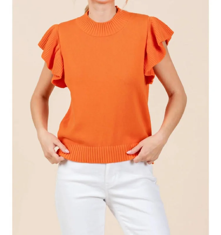 Let's Discover Sweater Top In Orange