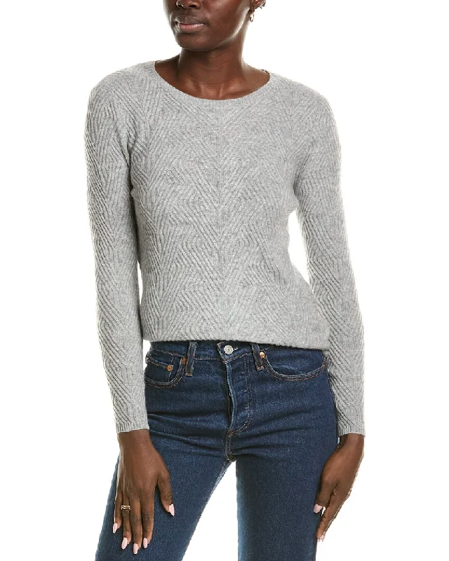 sofiacashmere Trellis Cable Cashmere Sweater