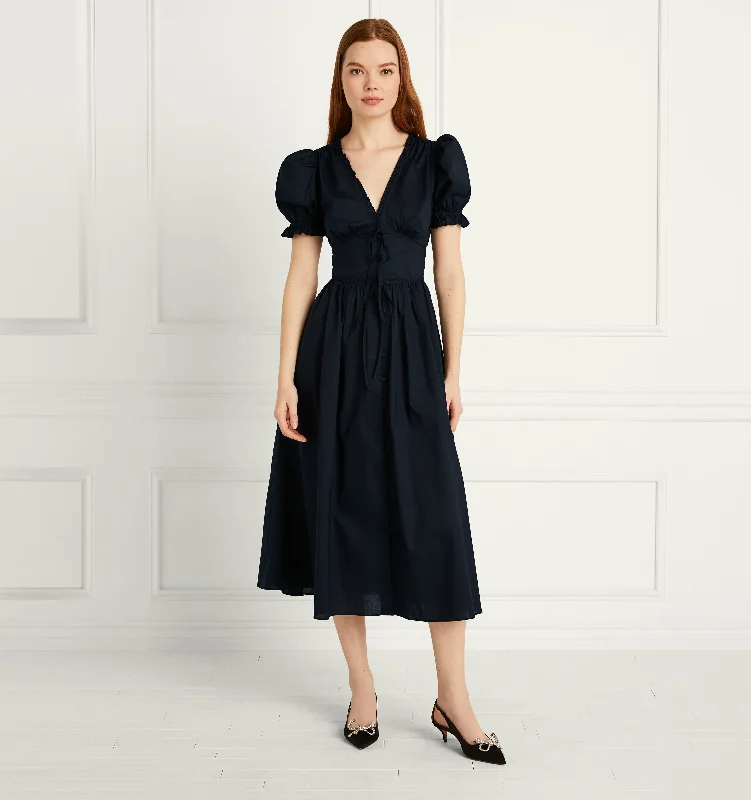 The Sabrina Dress - Black Cotton