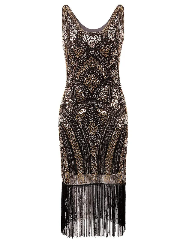 1920s Sequin Fringe Flapper Dress