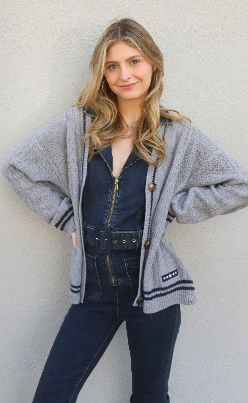 stars aligned cardigan - grey